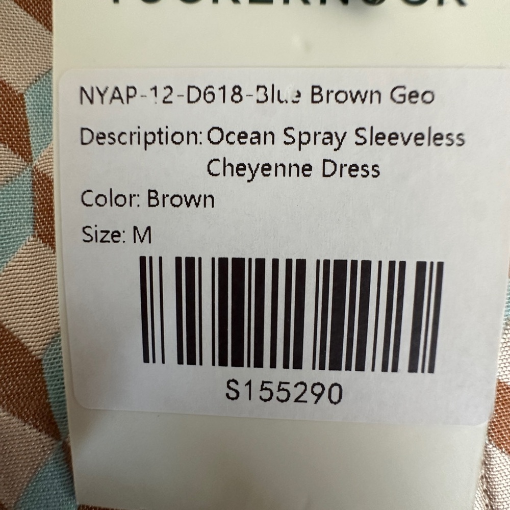 Tuckernuck Sleeveless Ocean Spray Cheyenne Dress in Beige and Light Blue Med - Picture 5 of 7